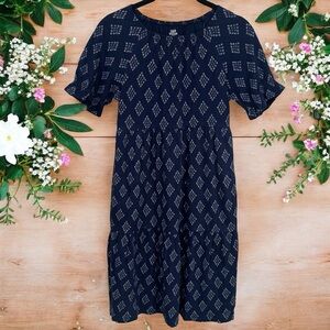 NEW Land's End x Blake Shelton Prairie Cottage Core Navy Dress Girl's L(10-12)